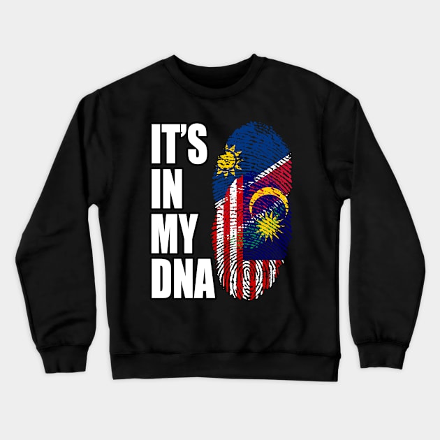 Malaysian And Namibian Mix DNA Flag Heritage Crewneck Sweatshirt by Just Rep It!!